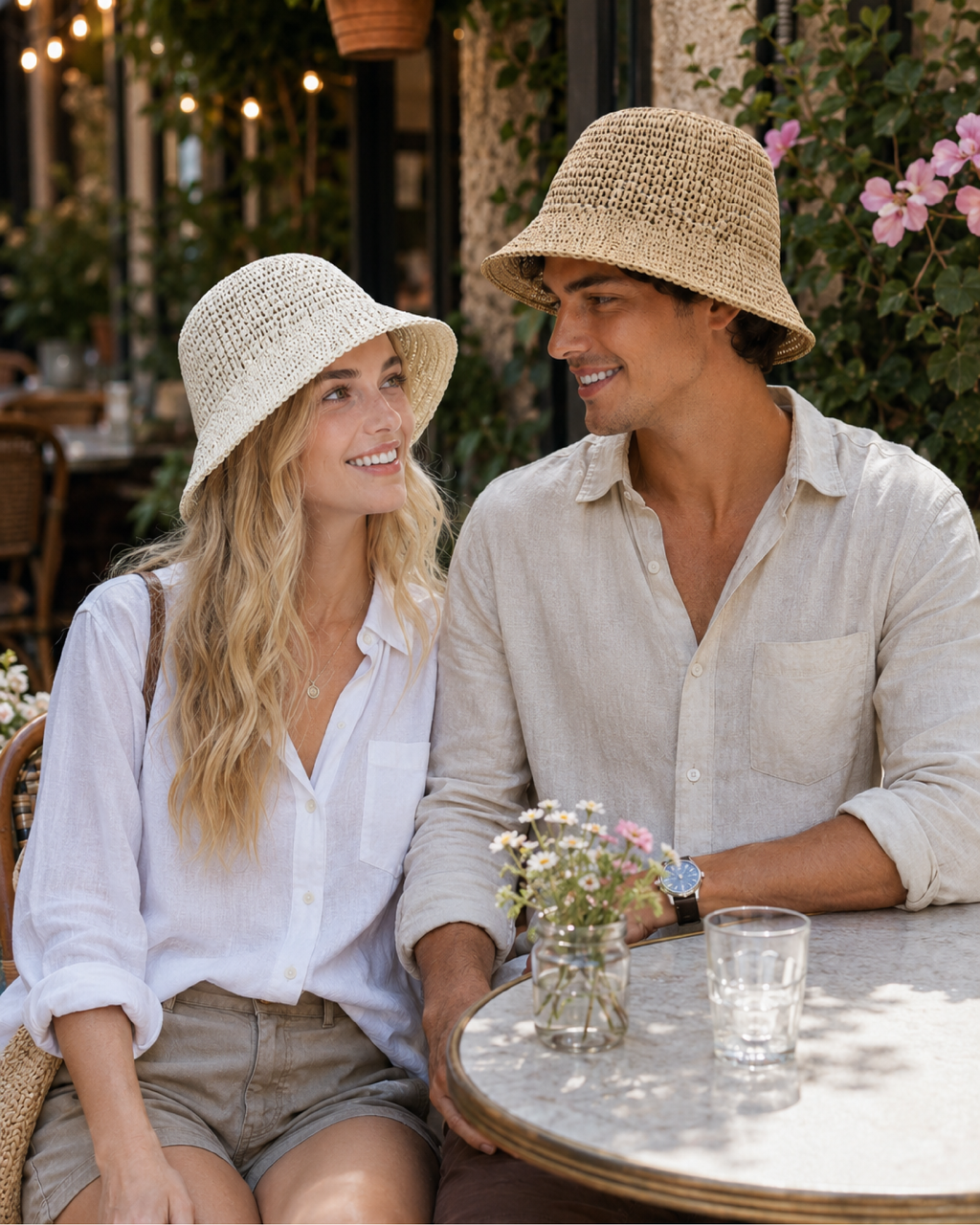 Wide Brim Straw Bucket Hat for Big Heads