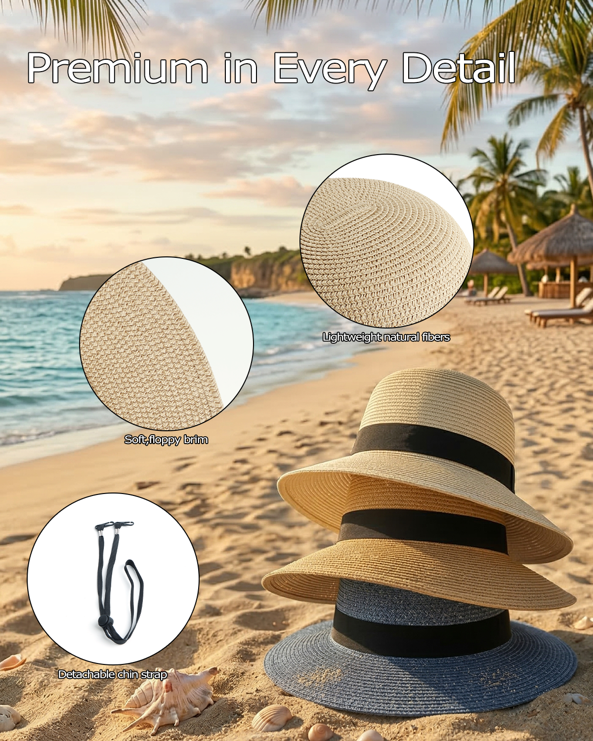 2XL Women’s Straw Sun Hat for Big Heads