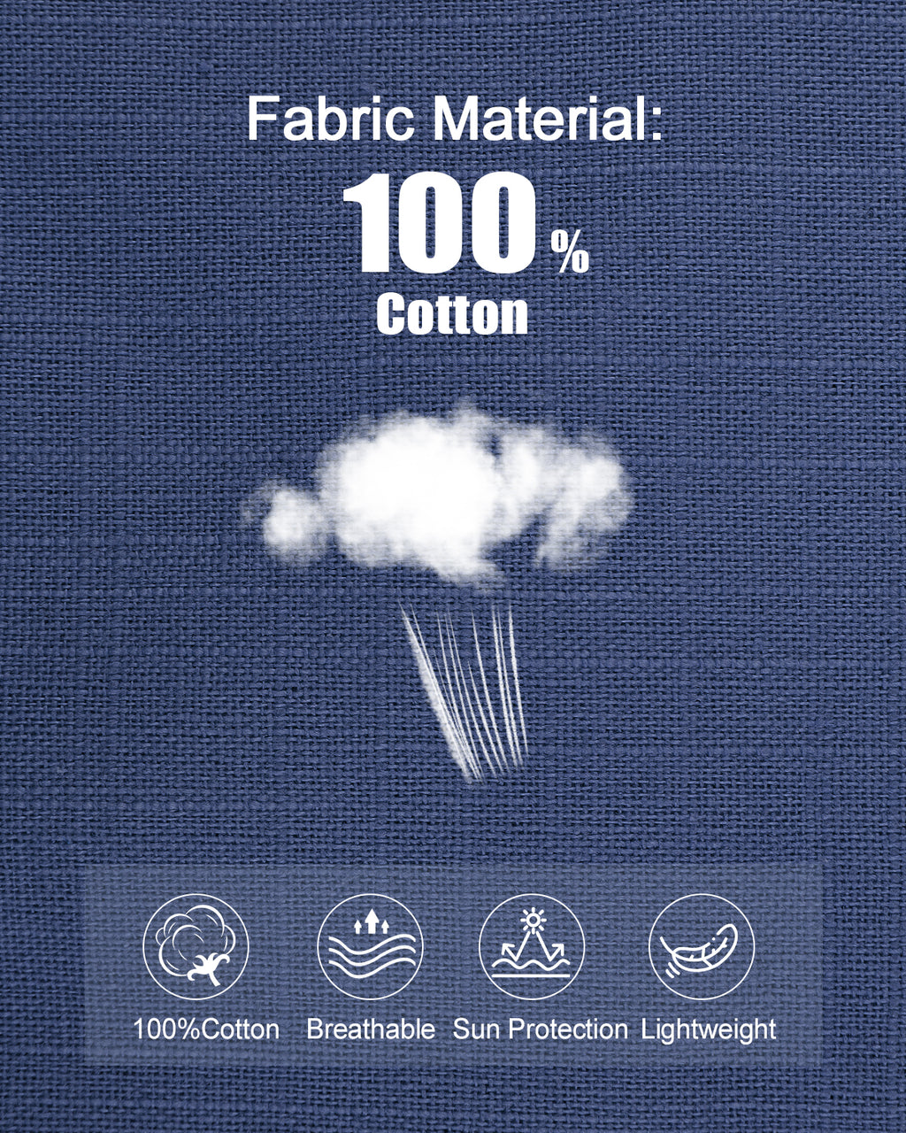 Floppy sun hat fabric texture and material close-up in navy