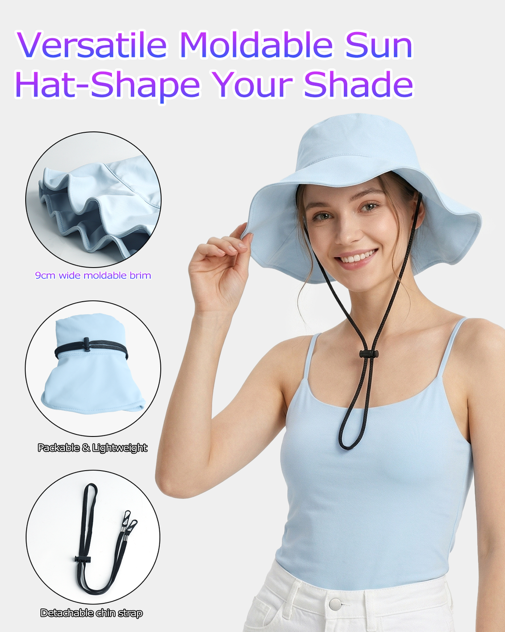 Cooling Wide Brim Sun Hat for Big Heads