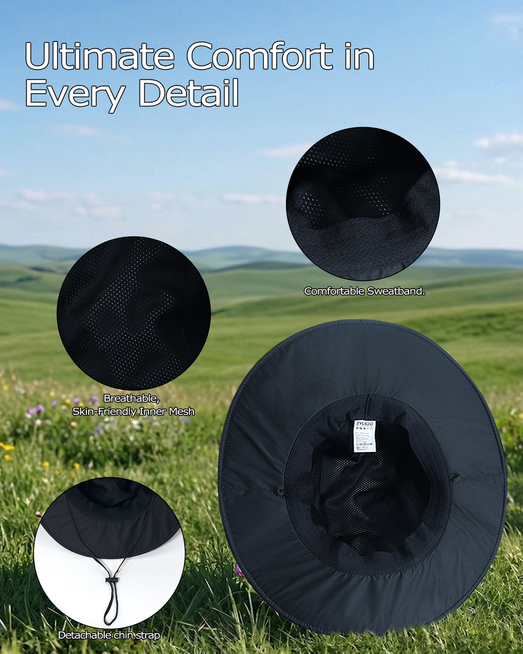 Water-Resistant Boonie Hat for Big Heads
