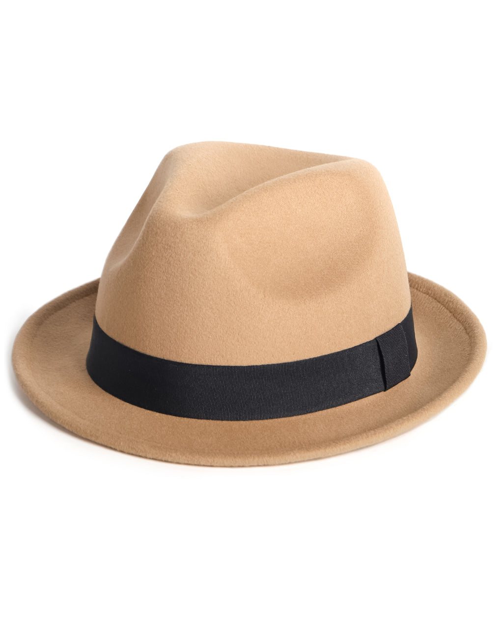 Khaki adjustable felt trilby fedora for big heads XXL - front view - Zylioo