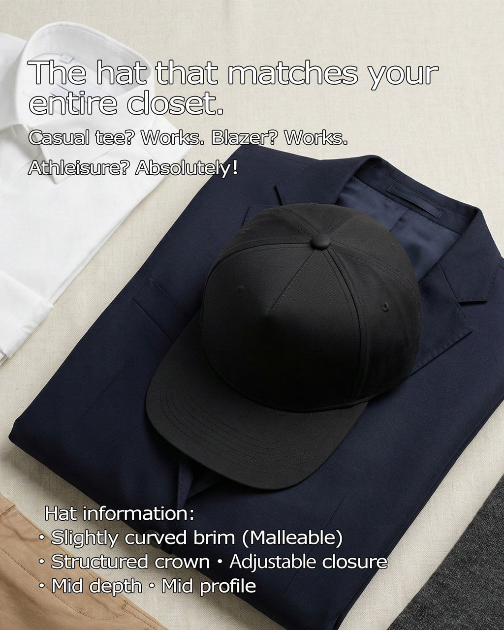 Structured 5-Panel Cap for Big Heads