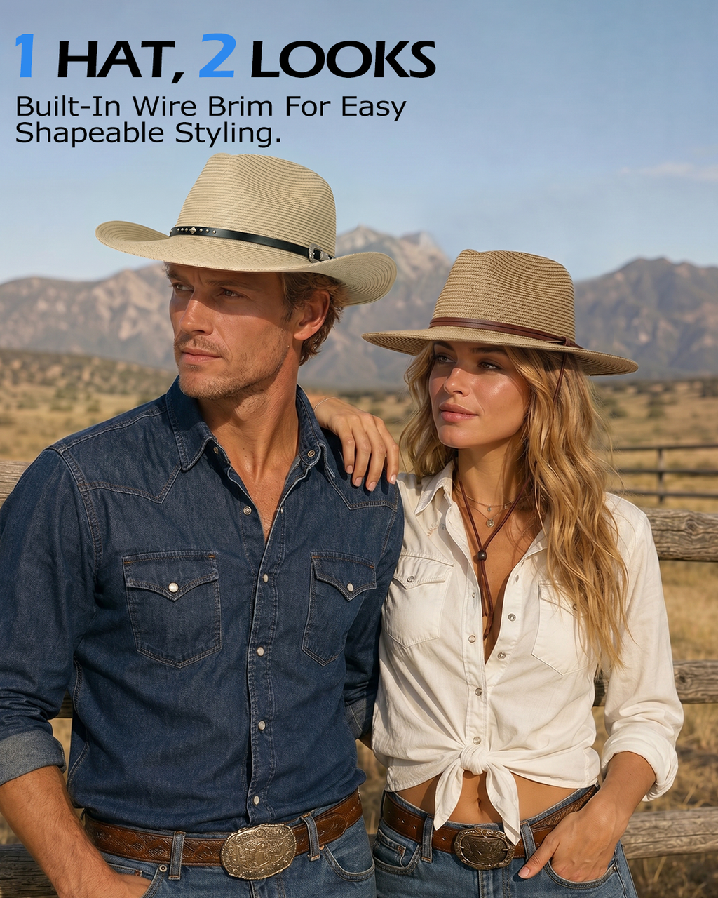 XXL Straw Cowboy Hat for Big Heads