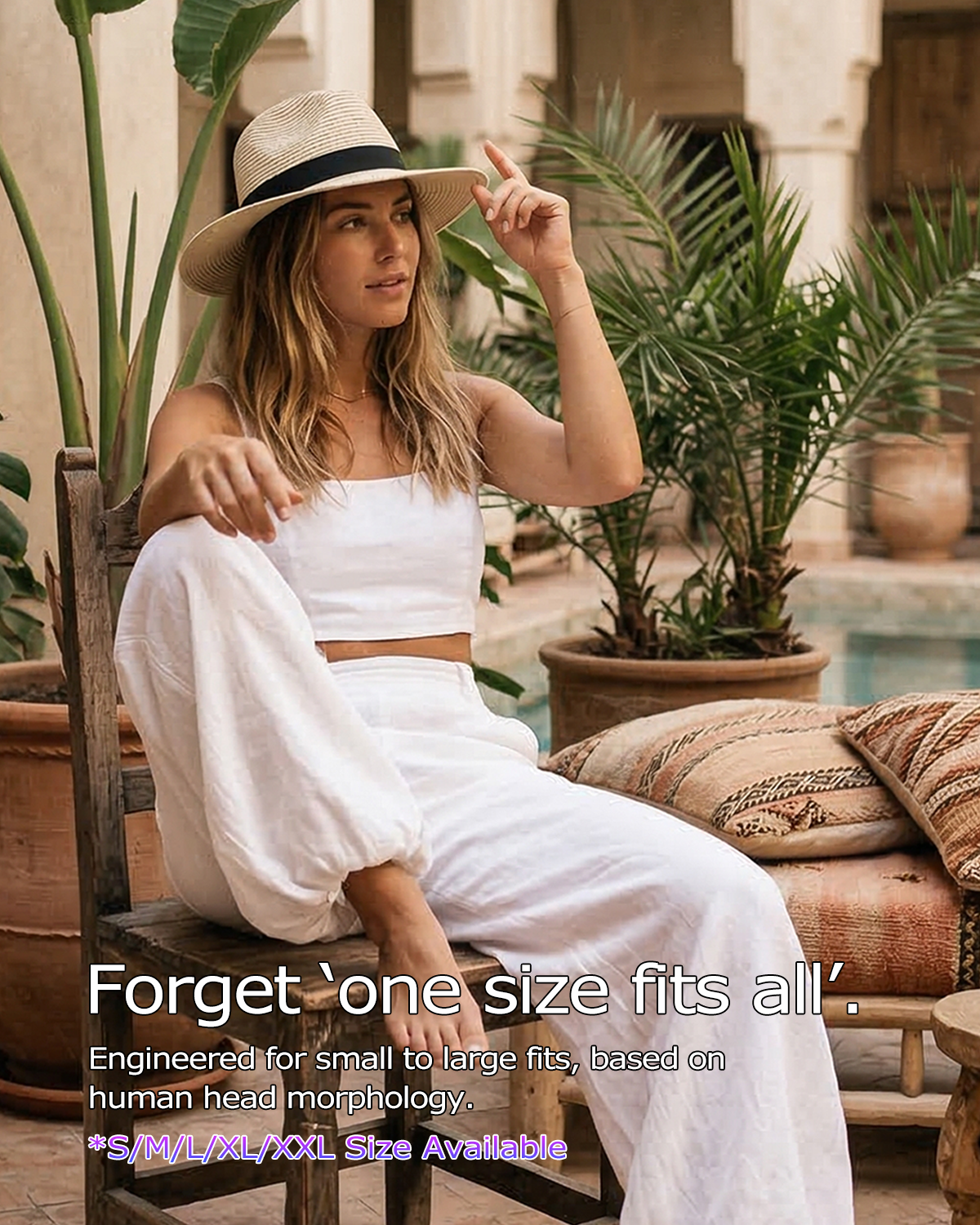 2XL Straw Panama Hat for Big Heads