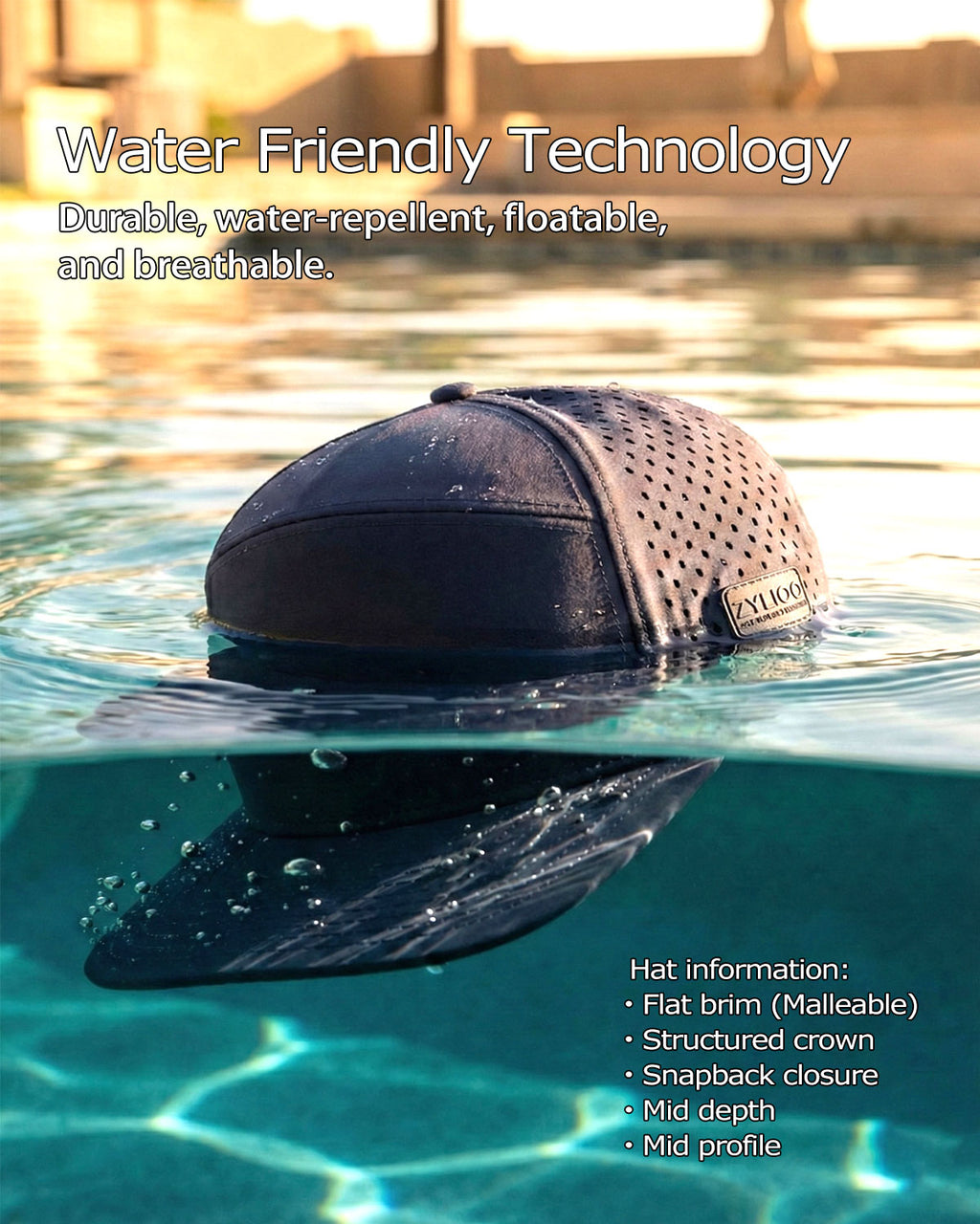 6-Panel Laser Perforated Hat for Big Heads