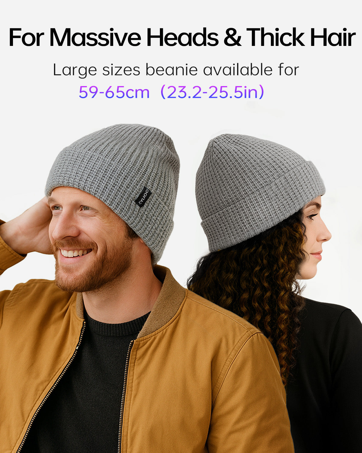 Waffle Knit Beanie for Big Heads
