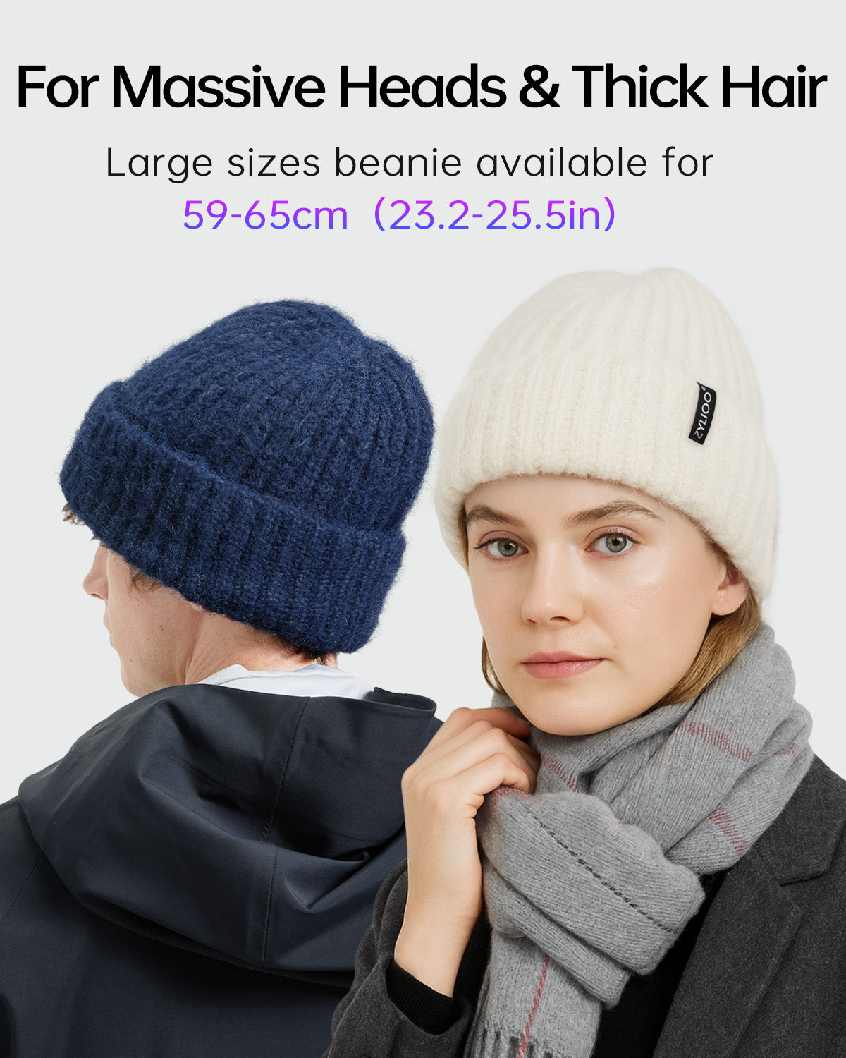 Chunky Fuzzy Beanie for Big Heads