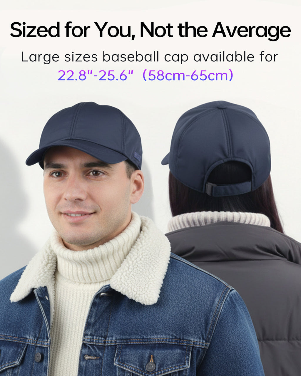 Thermal baseball cap ear flap and strap detail