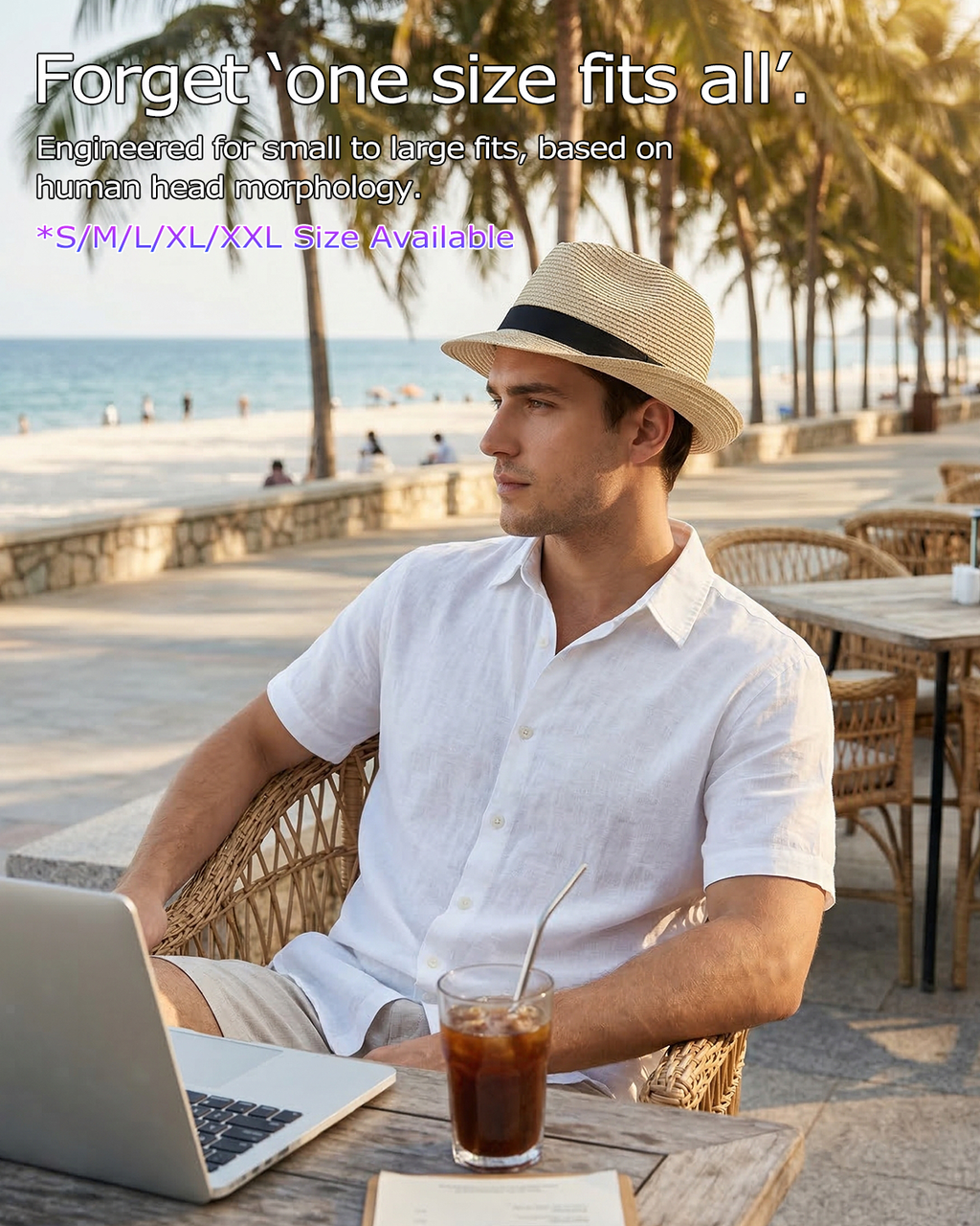 2XL Straw Trilby Hat for Big Heads