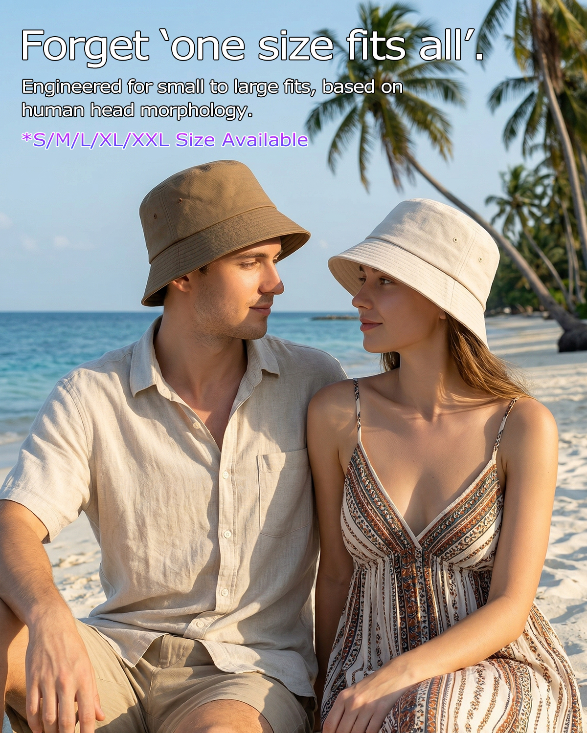 Linen Bucket Hat for Big Heads