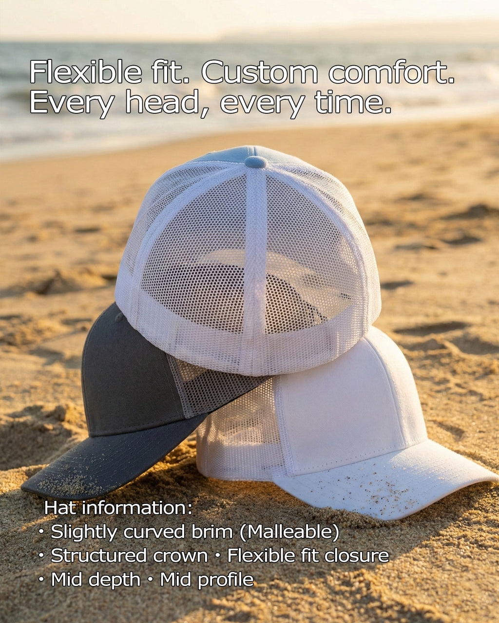 Structured Mesh Fitted Cap for Big Heads