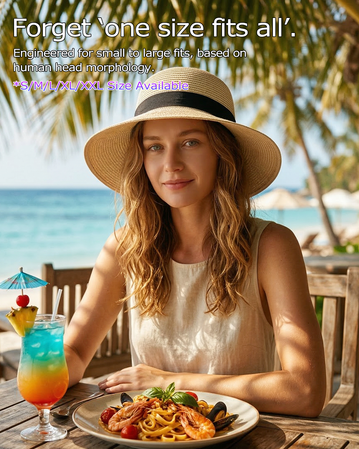 2XL Women’s Straw Sun Hat for Big Heads