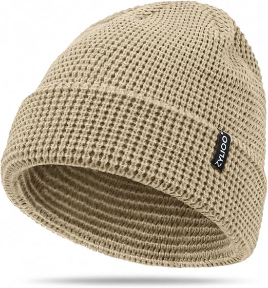 Waffle Knit Beanie for Big Heads