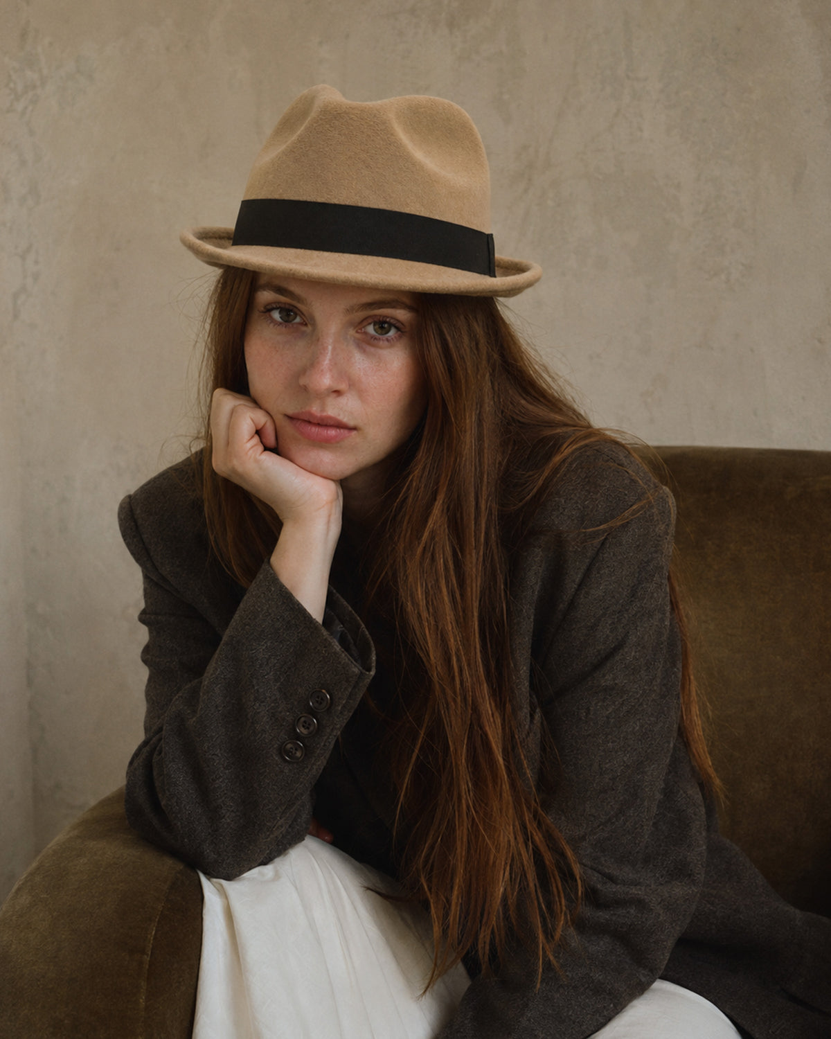 Verstellbarer Filz-Trilby-Fedora für große Köpfe