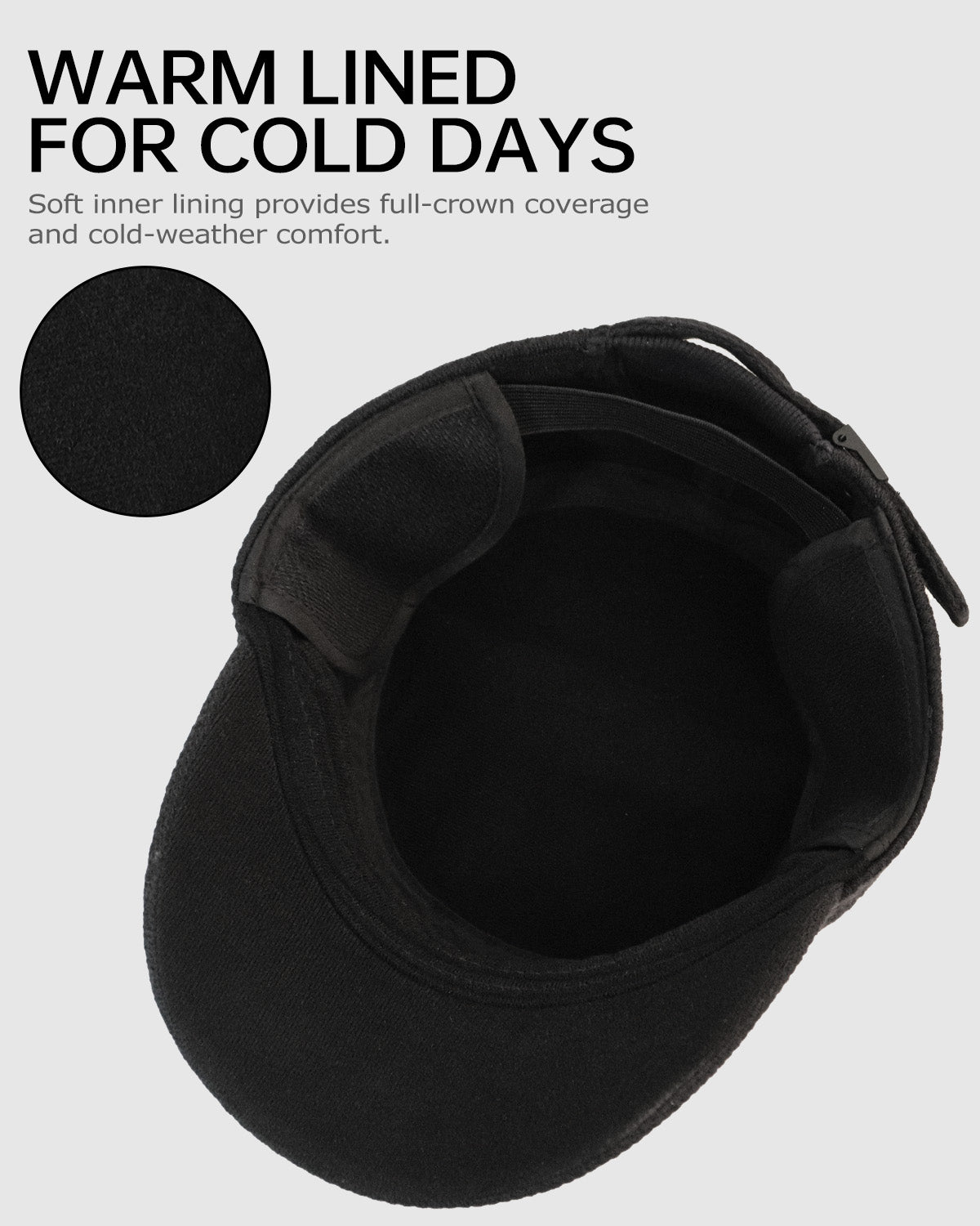 Winter Cadet Cap with Ear Flaps for Big Heads