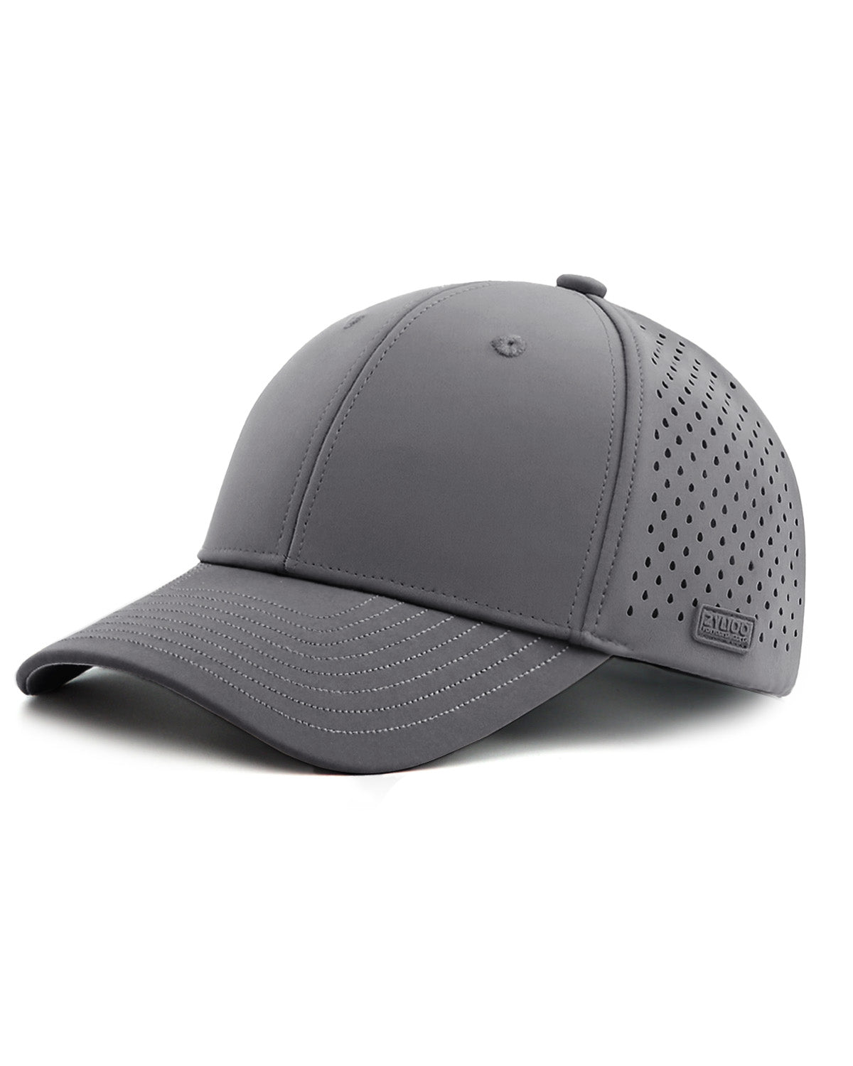 Gray quick-dry laser-cut mesh baseball cap for big heads XXL - front view - Zylioo