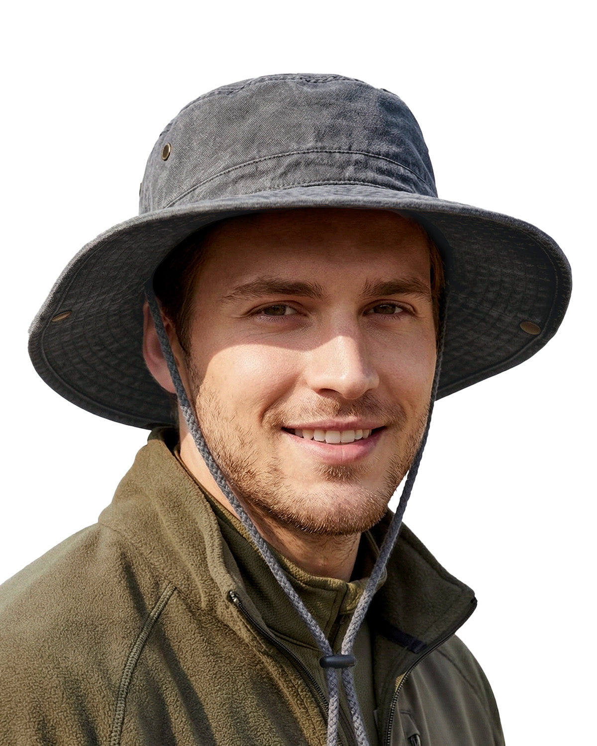 Gorro de sol tipo boonie lavado para cabezas grandes