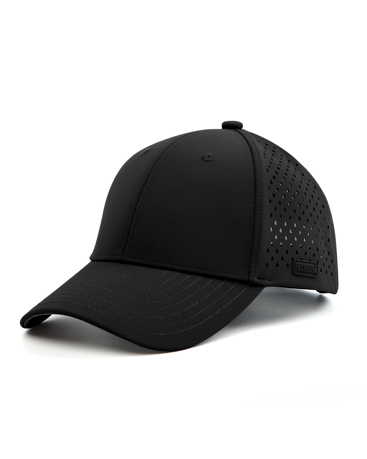Black quick-dry laser-cut mesh baseball cap for big heads XXL - front view - Zylioo
