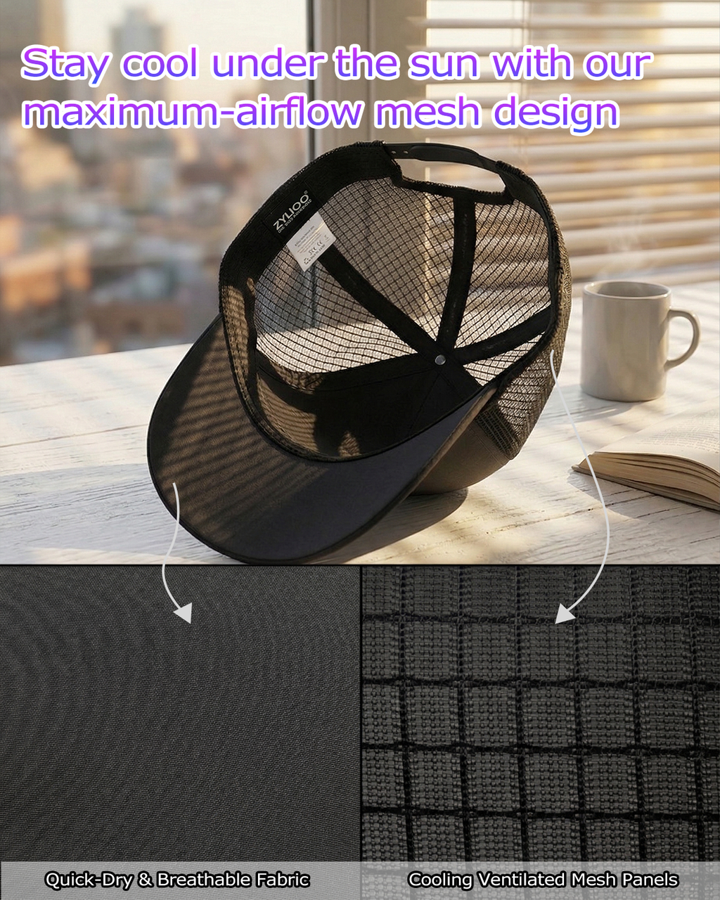 2XL Mid Crown Trucker Hat for Big Heads