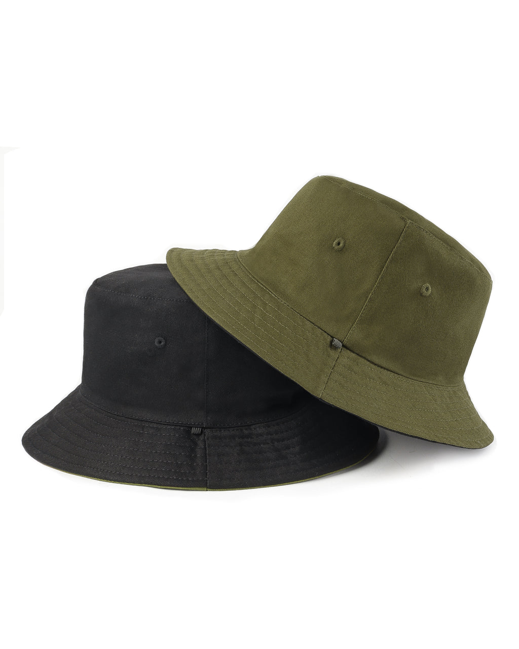  Army green reversible cotton bucket hat for big heads XXL - front view - Zylioo