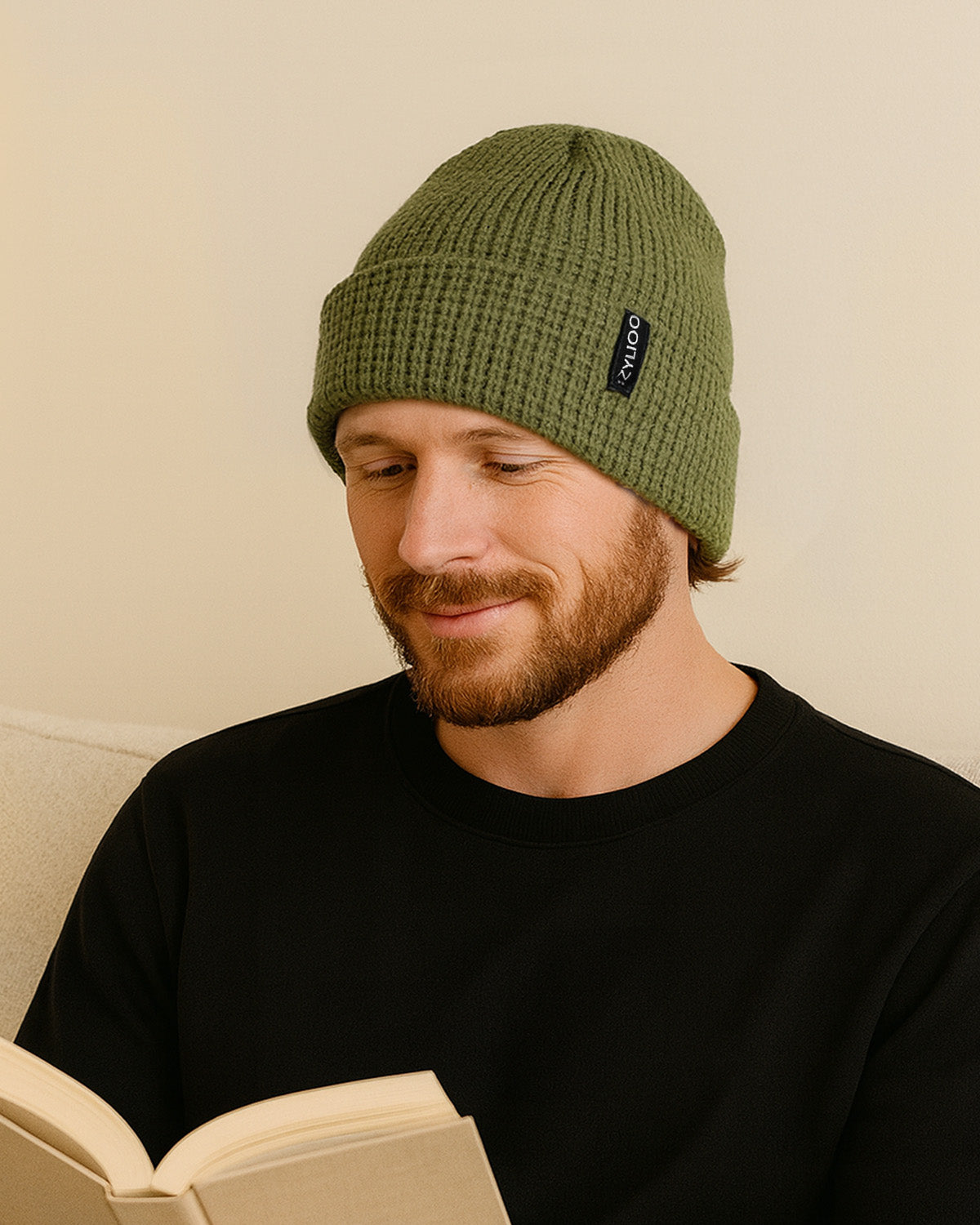 Waffle Knit Beanie for Big Heads