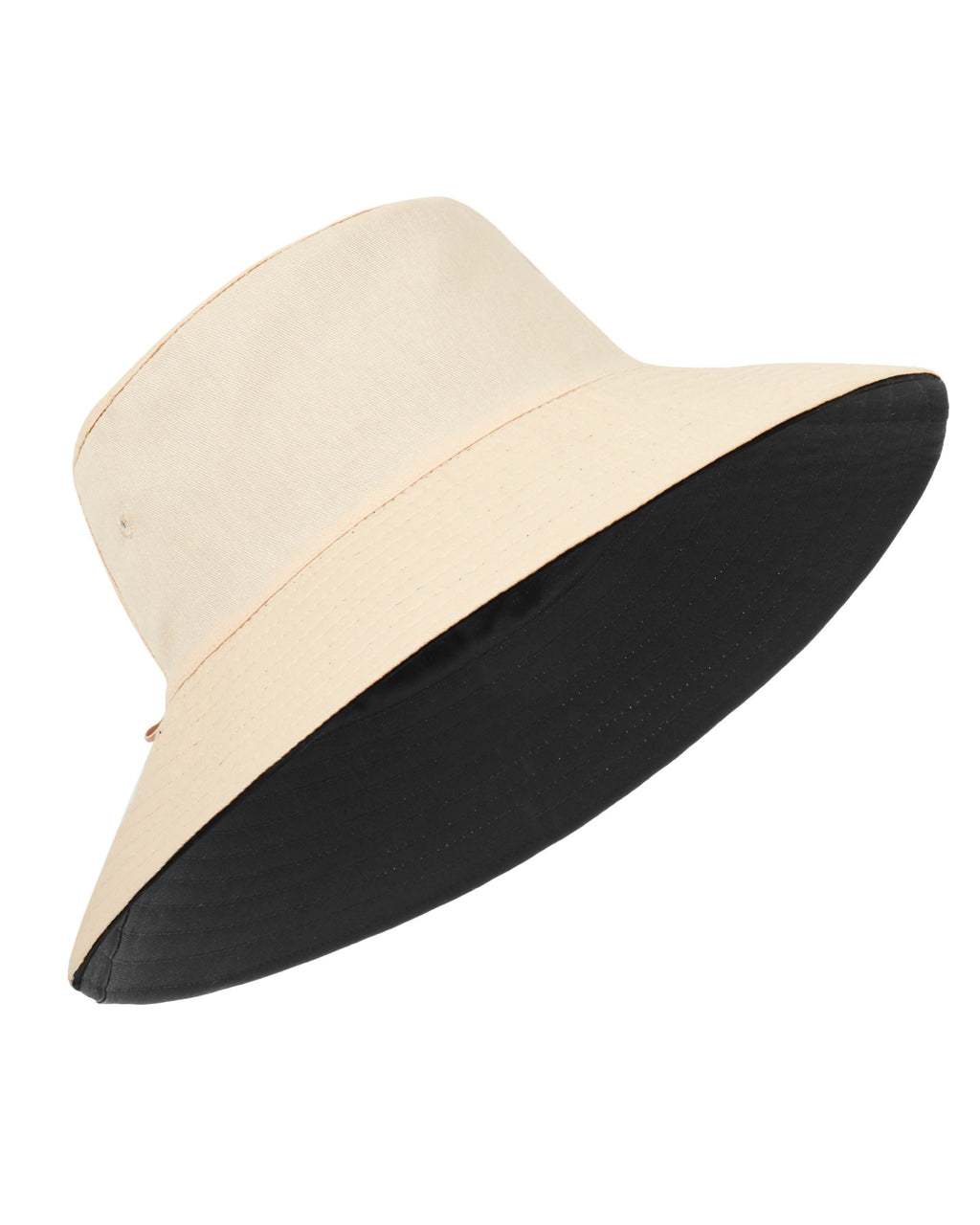 Beige wide brim bucket hat for big heads XXL - front view - Zylioo White 白