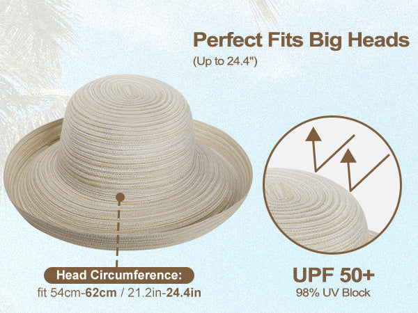 Zylioo XXL Kettle Brim Sun Hats for Women