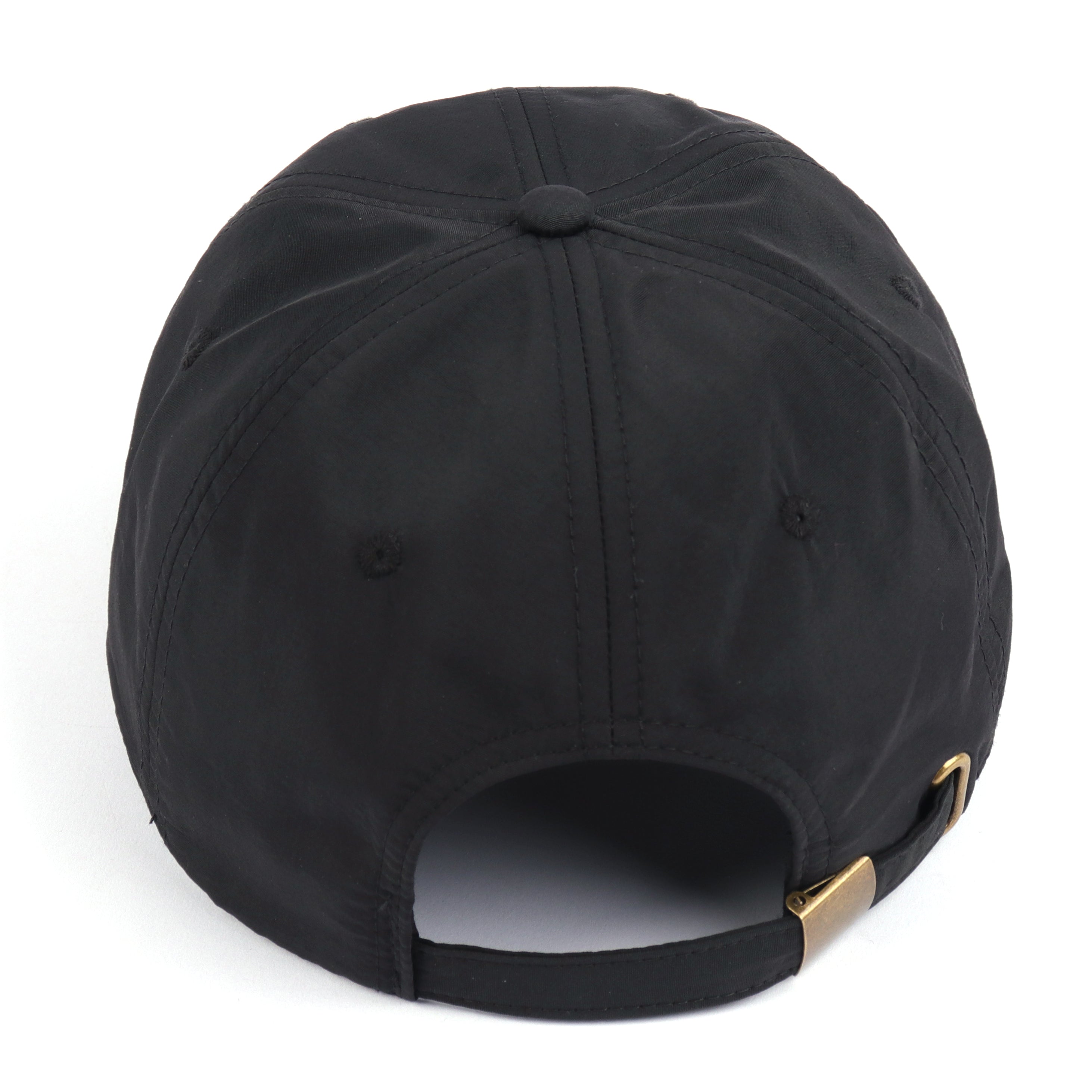 Black quick-dry baseball cap for big heads - back view