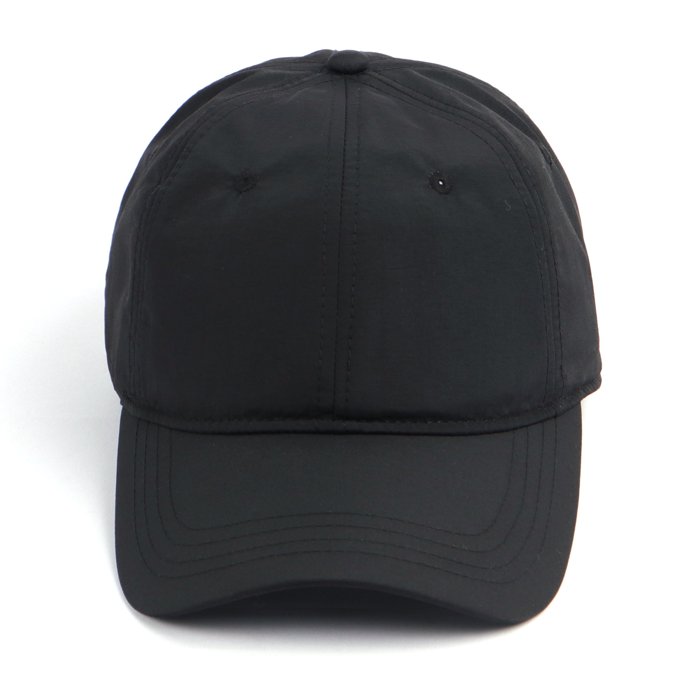 Black quick-dry baseball cap for big heads XXL - front view - Zylioo