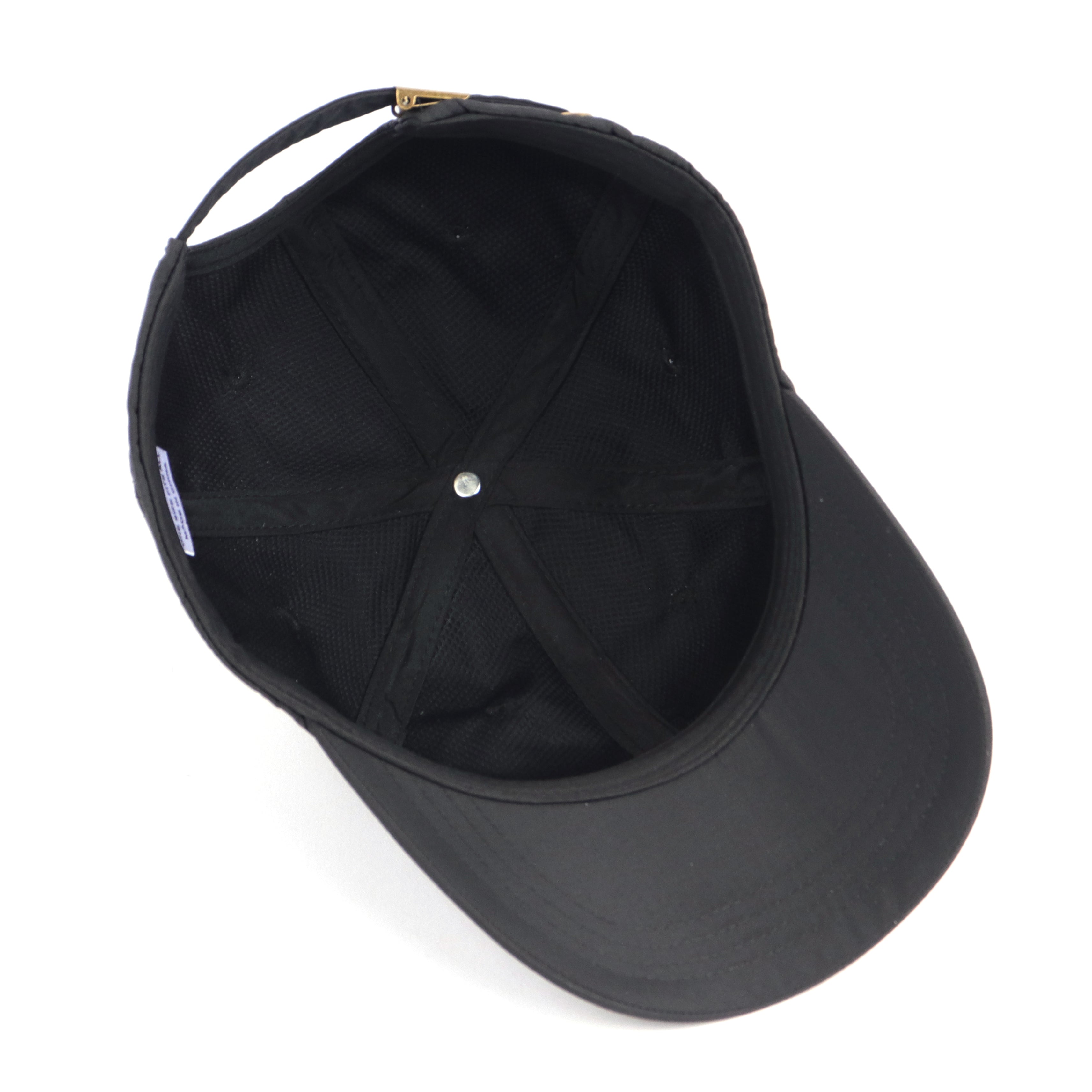 Black quick-dry baseball cap for big heads - interior sweatband detail