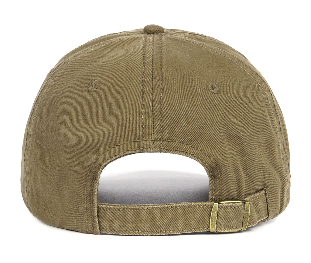 Light brown cotton baseball cap for big heads - back view