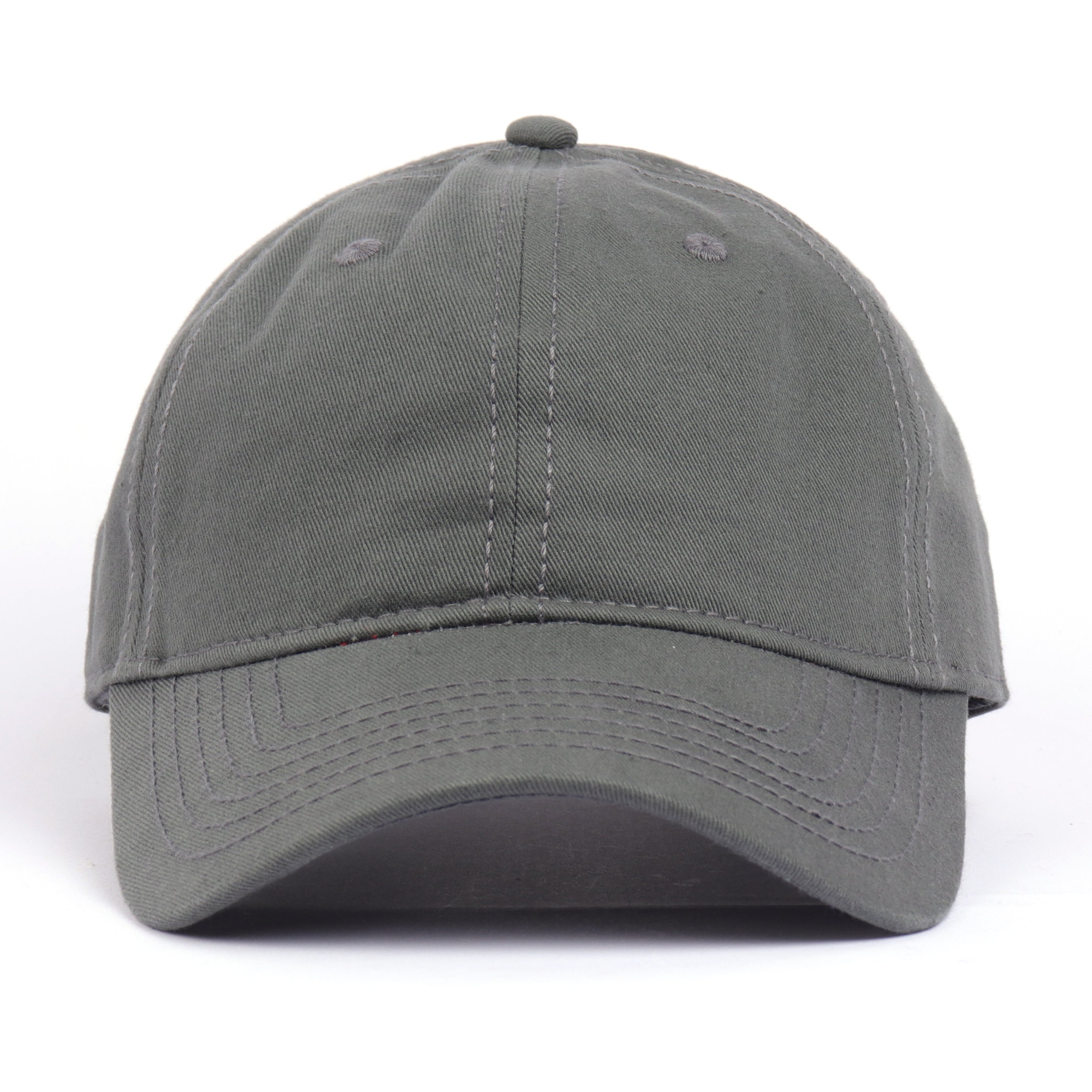Gray cotton baseball cap for big heads XXL - front view