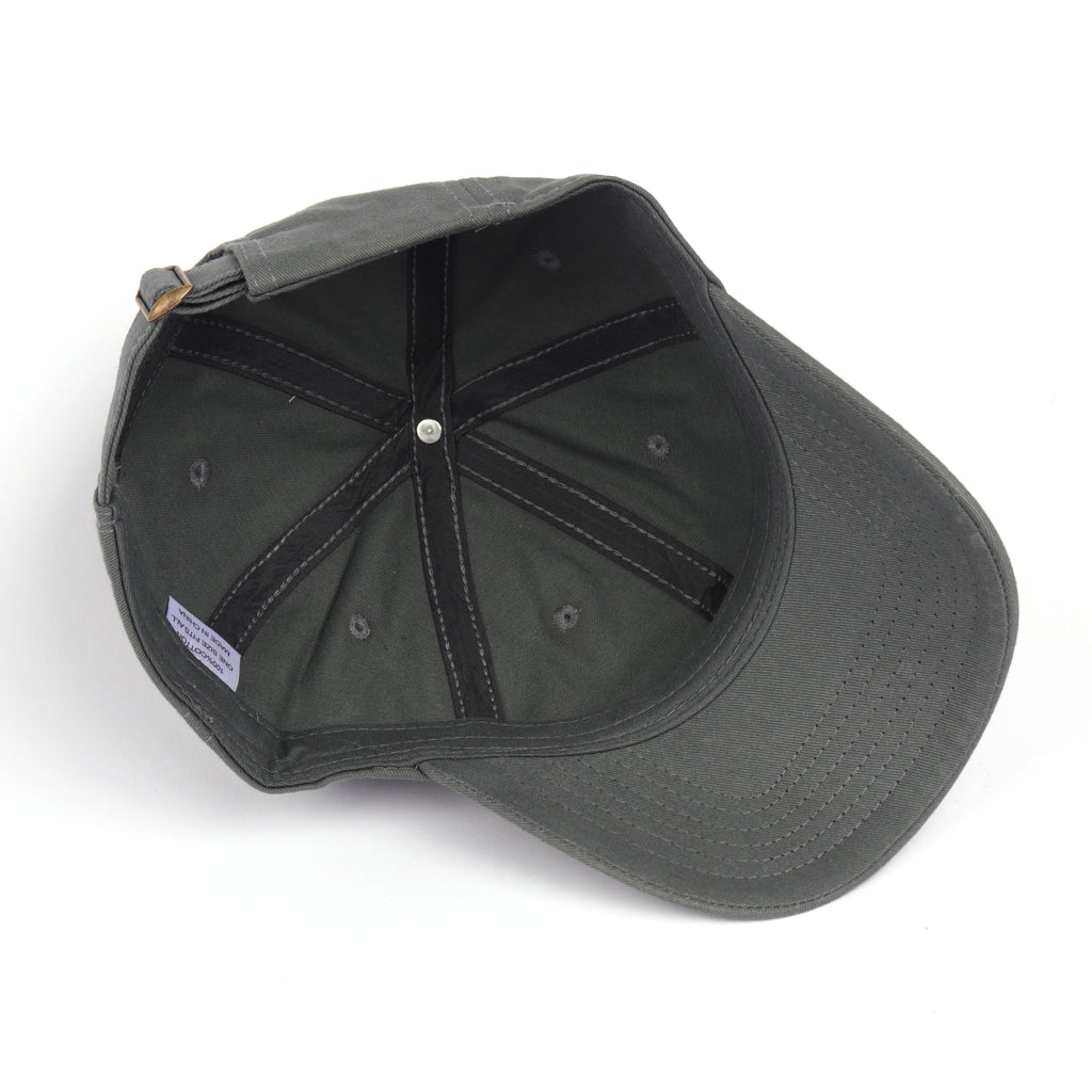 Gray cotton baseball cap for big heads - interior detail