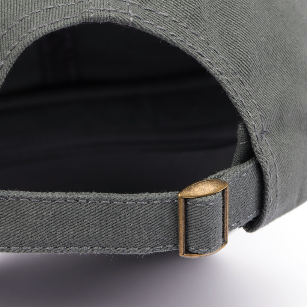 Gray cotton baseball cap for big heads - back adjustable strap