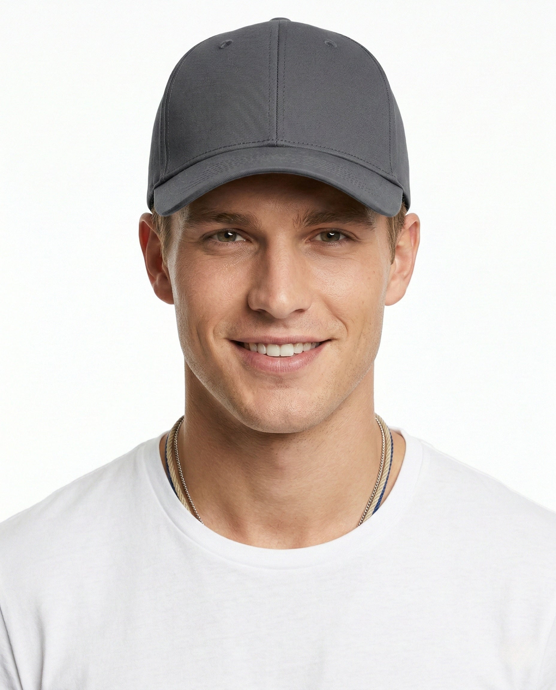 Model wearing 6-panel quick-dry baseball cap for big heads