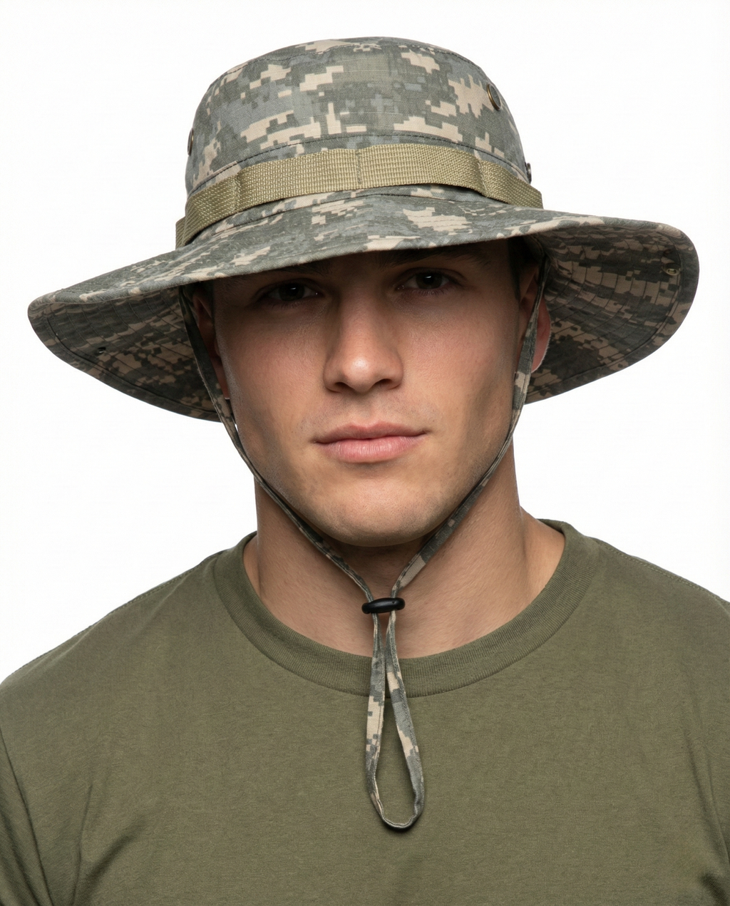 Gray tactical boonie sun hat for big heads XXL-model photo