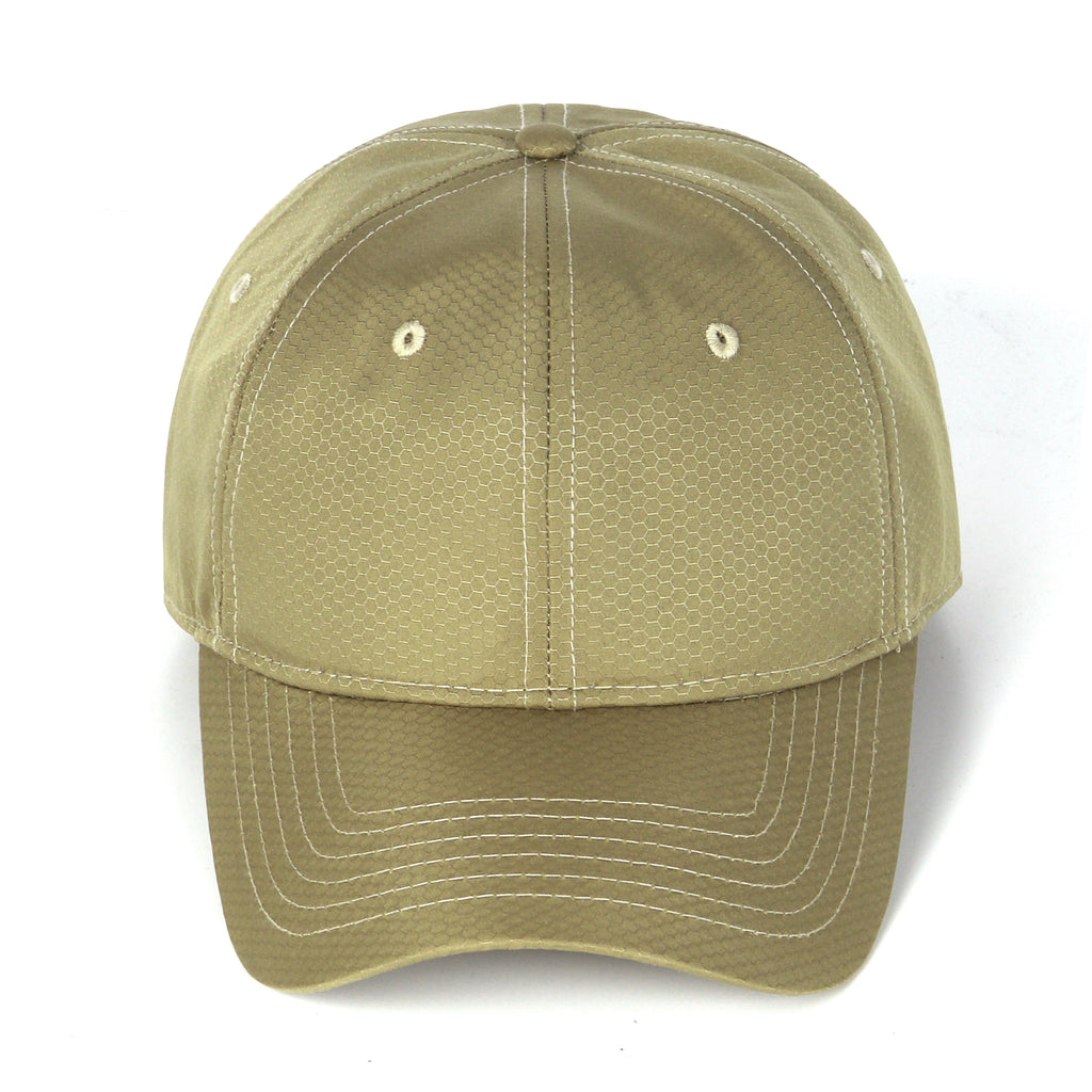 Khaki textured quick-dry baseball cap for big heads - front view