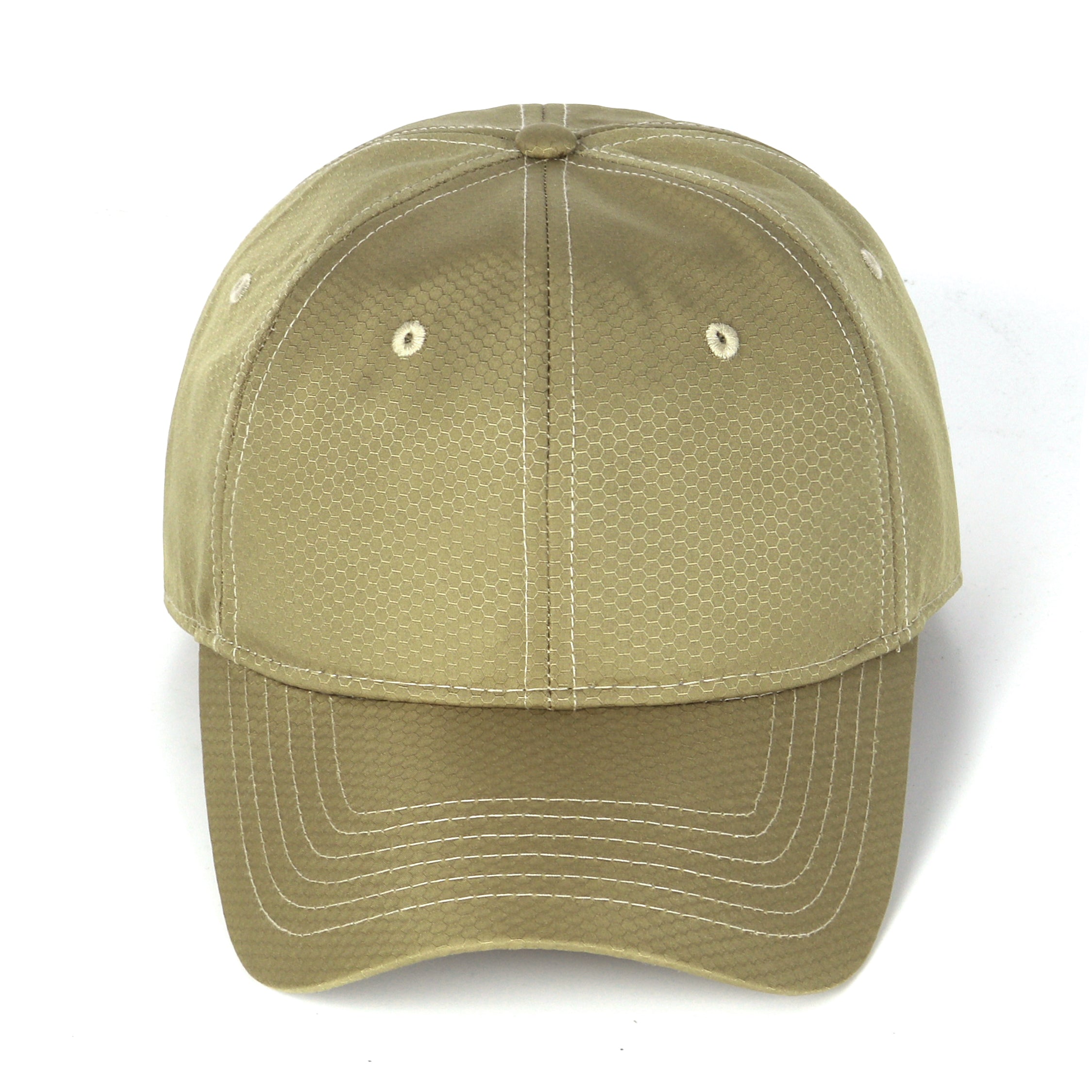 Khaki textured quick-dry baseball cap for big heads - front view