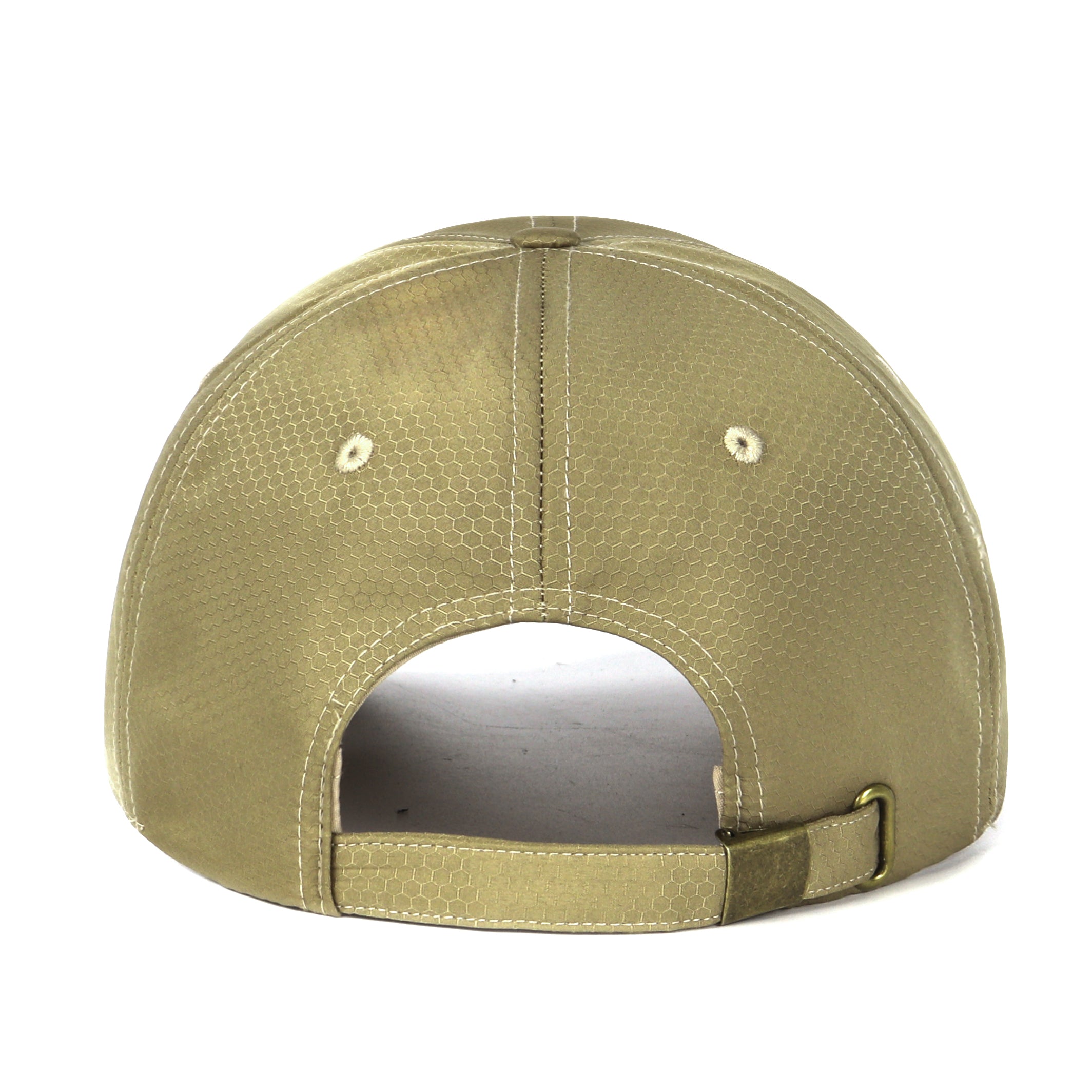 Khaki textured quick-dry baseball cap for big heads - back view