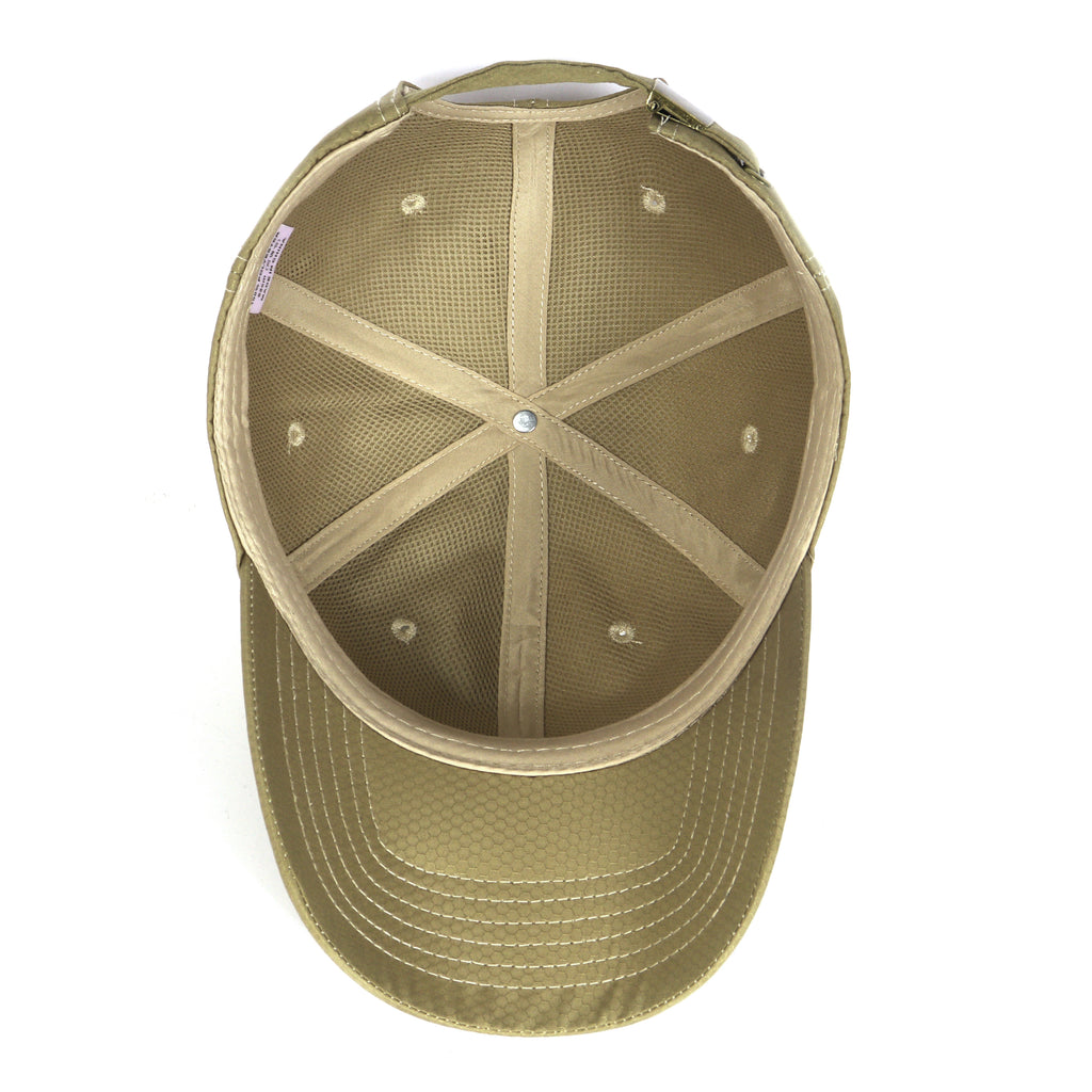 Khaki textured quick-dry baseball cap for big heads - back view