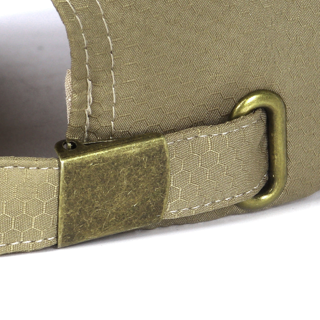  Khaki textured quick-dry baseball cap for big heads - adjustable buckle detail