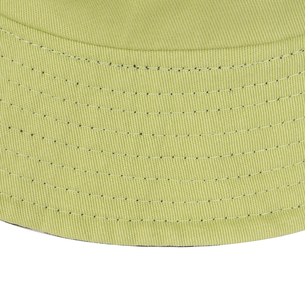  Black avocado green reversible cotton bucket hat for big heads - brim edge detail