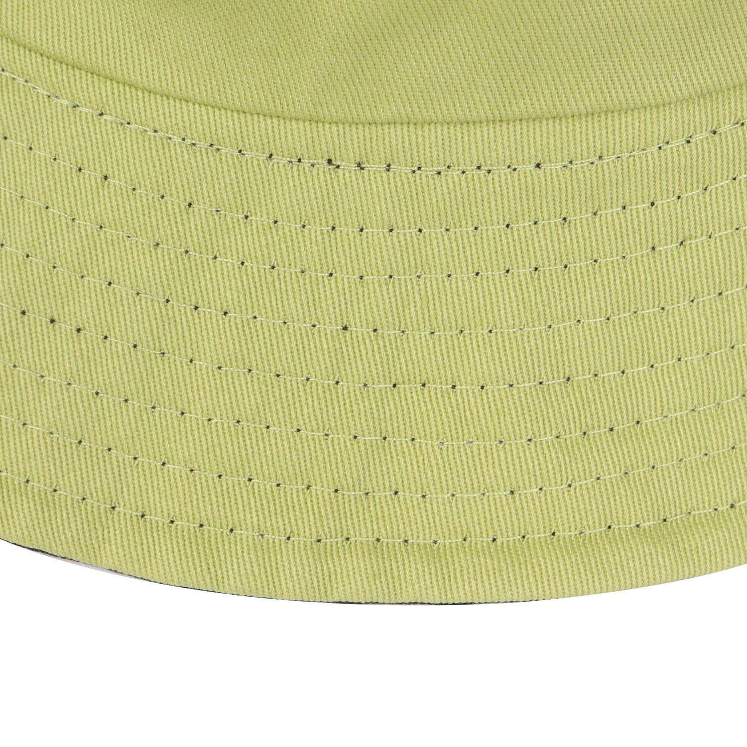  Black avocado green reversible cotton bucket hat for big heads - brim edge detail