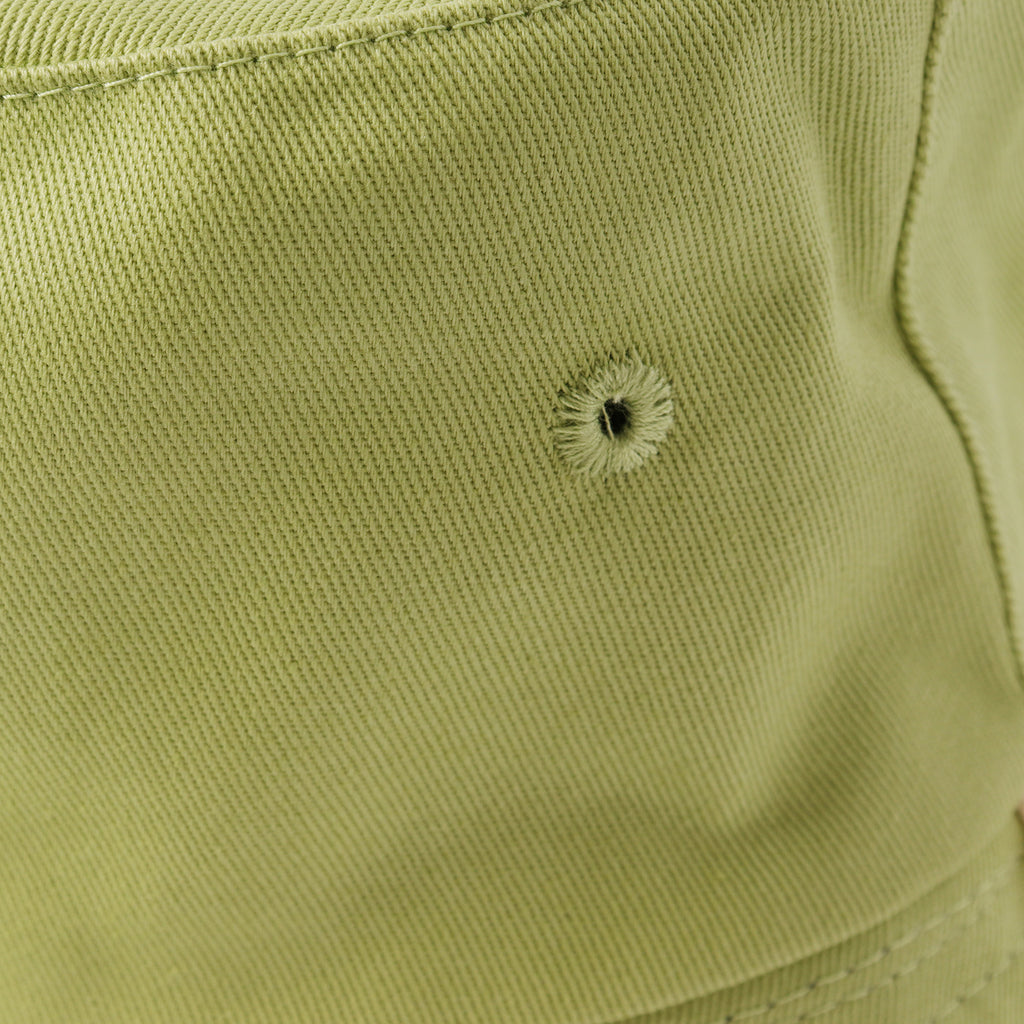  Black avocado green reversible cotton bucket hat for big heads - brim edge detail