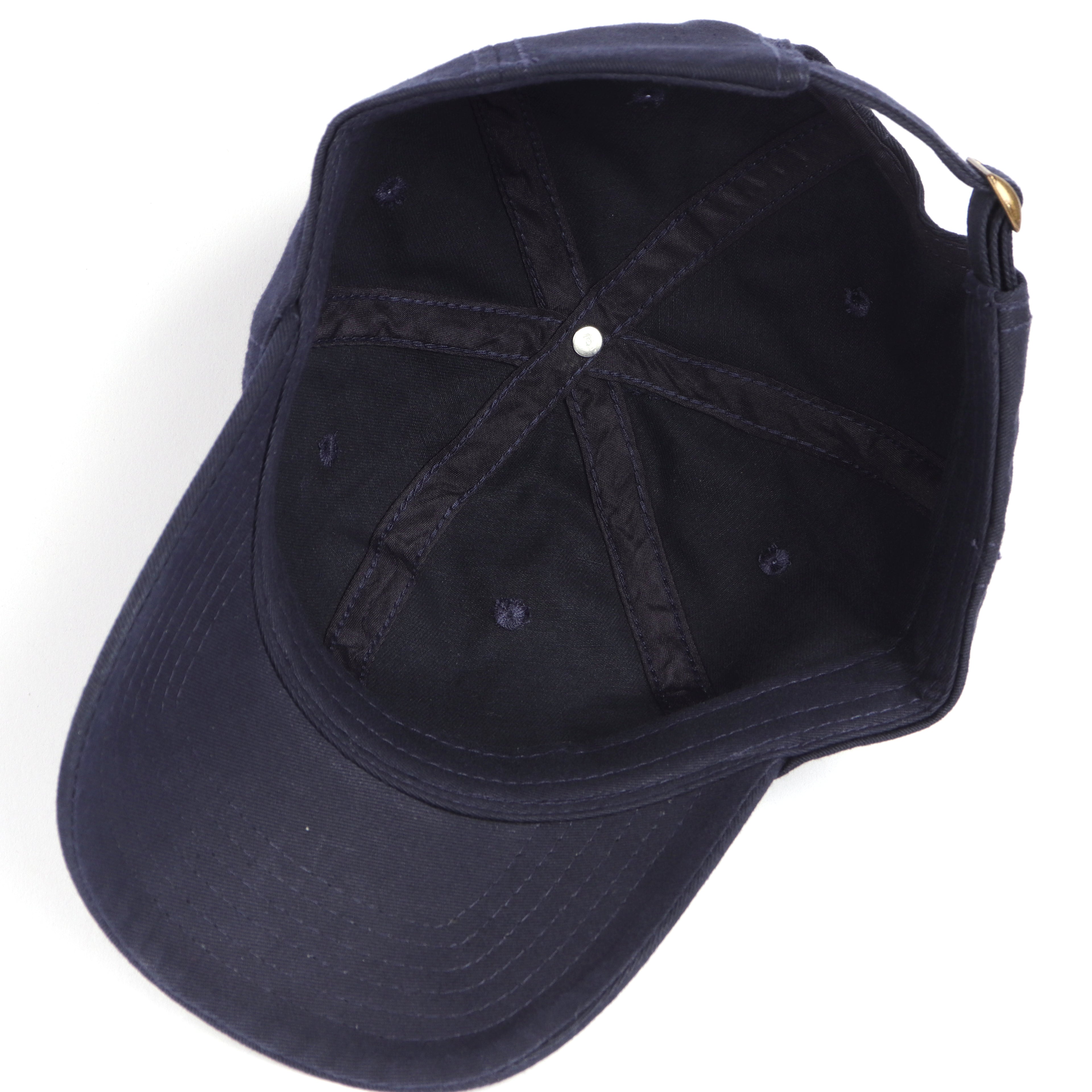 Navy blue cotton baseball cap for big heads - interior detail
