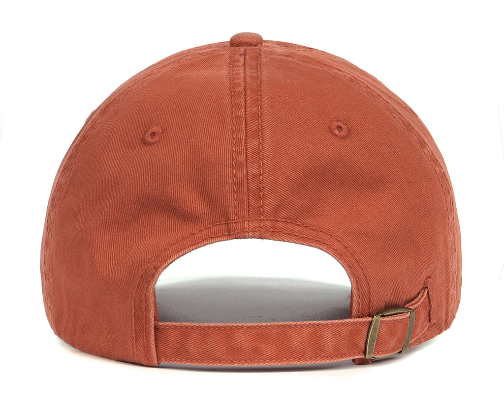 Orange red cotton baseball cap for big heads - back view