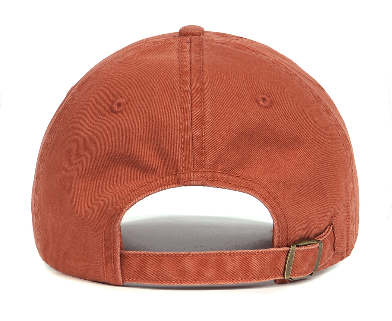 Orange red cotton baseball cap for big heads - back view