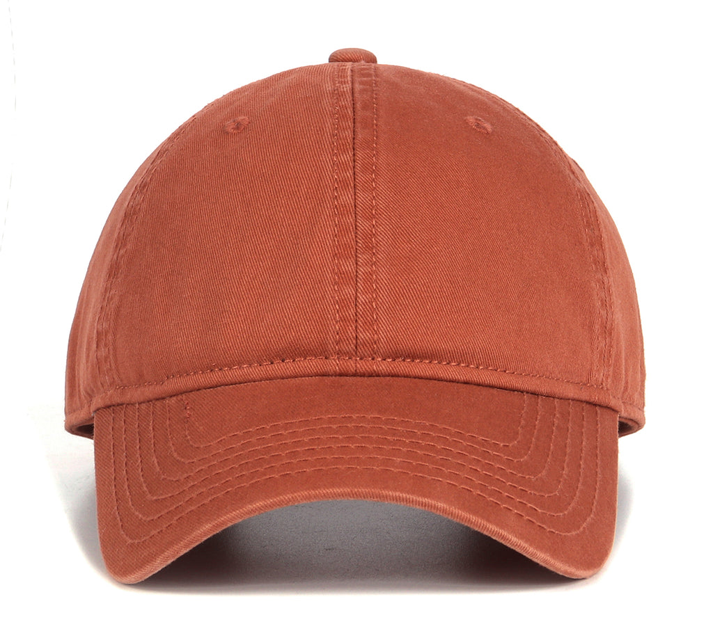 Orange red cotton baseball cap for big heads XXL - front view