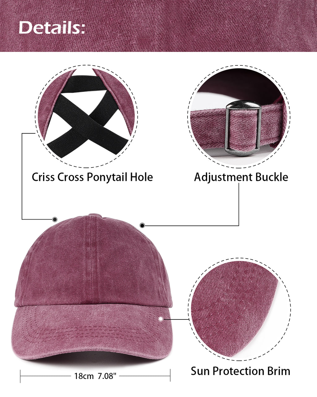 Small-Fit Ponytail Baseball Cap - Zylioo